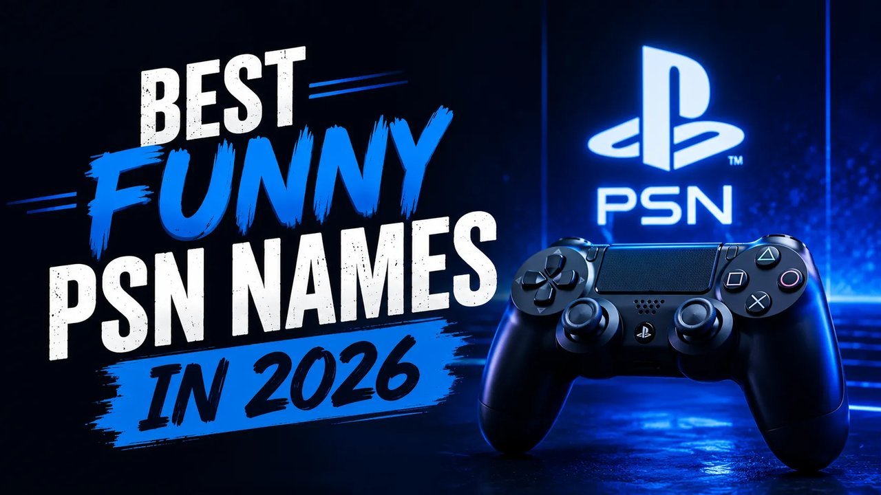PlayStation DualSense controller beside a screen showing a funny PSN name
